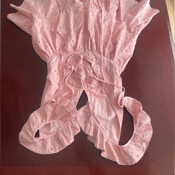 Pink Ruffled V-Neck Romper - Picture 3 of 4